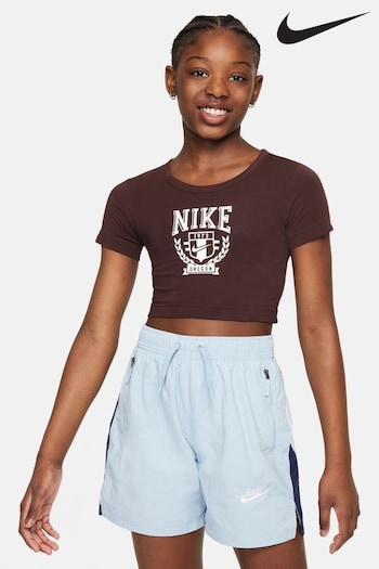 Nike Brown Trend Cropped T-Shirt (N30757) | £25