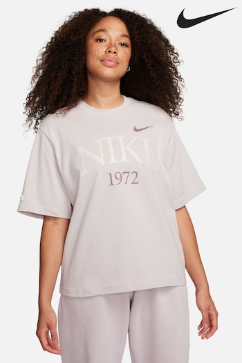 Nike Pale Pink Oversized Varsity Sportswear T-Shirt (N30772) | £38