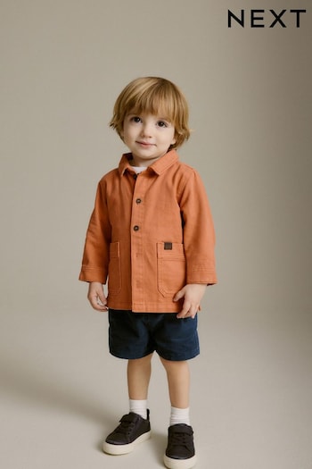 Orange Denim Shacket, T-Shirt and Shorts Set (3mths-7yrs) (N30806) | £30 - £34