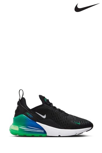 Nike inches Black/Light Blue Air Max 270 Youth Trainers (N30829) | £100