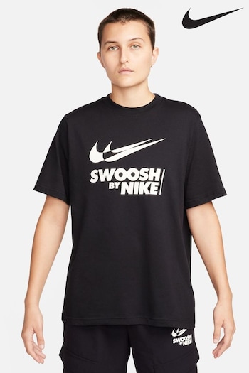 Nike Black Oversized Swoosh Logo T-Shirt (N30861) | £38