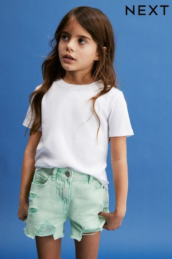 Green Frayed Edge Distressed Shorts (3-16yrs) (N30985) | £10 - £15