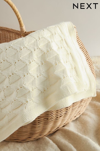 Cream Pointelle Baby Blanket (N31031) | £18