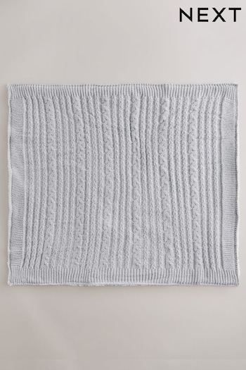 Grey Baby Knitted Blanket (N31033) | £20