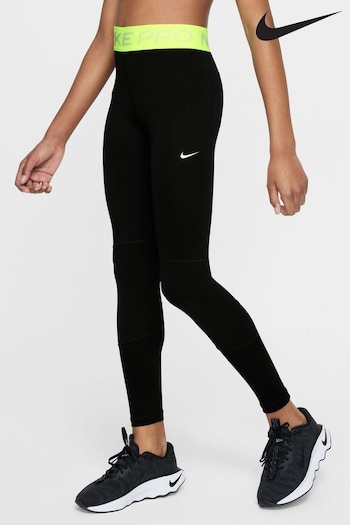 Nike Black/Lime Dri-FIT High Waisted Pro Leggings (N31046) | £33