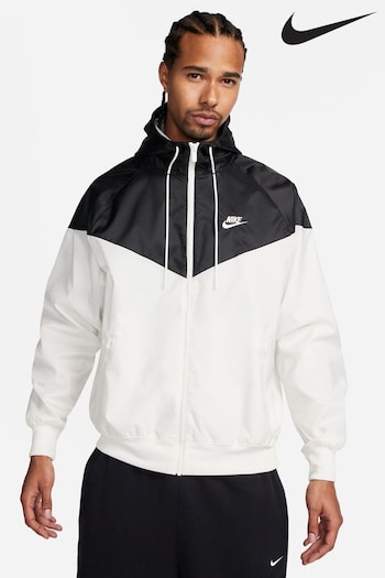 Nike White/Black Sportswear Windrunner Hooded Jacket (N31049) | £120