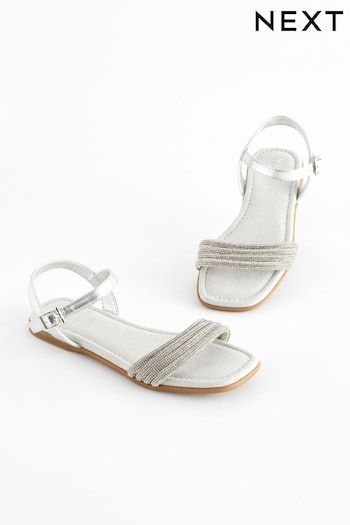 Silver Glitter Occasion Sandals (N31139) | £18 - £25
