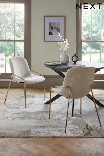 Casual Boucle Light Natural Elia Dining Chairs Set of 2 (N31158) | £290