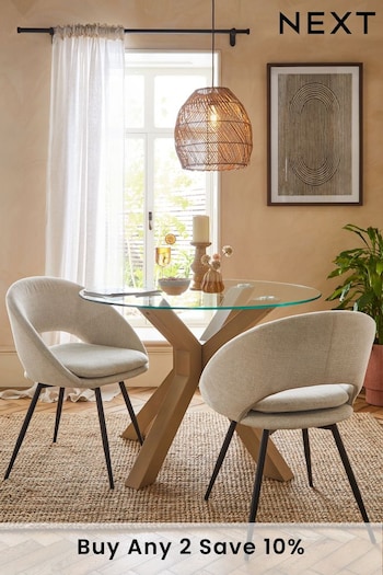 Set of 2 Light Natural Hewitt Dining Chairs (N31164) | £299