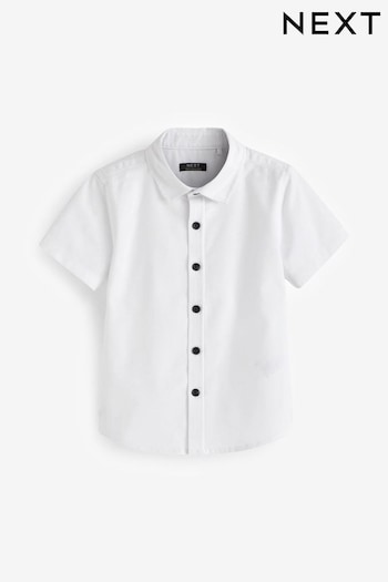 White Short Sleeve Oxford Shirt (3mths-7yrs) (N31169) | £8 - £10