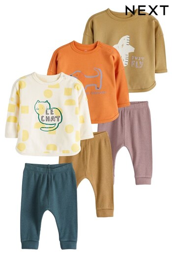Bright Animal Baby T-Shirts And Leggings Set 6 Pack (N31179) | £30 - £32