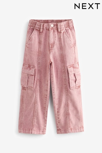 Pink Wide Leg Cargo Jeans (3-16yrs) (N31204) | £16 - £21