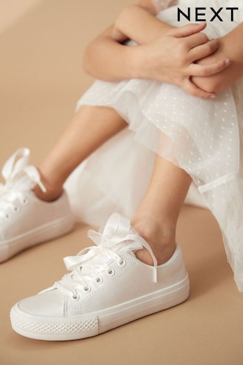 White Bridesmaid Occasion Tulle Trainers (N31305) | £22 - £29