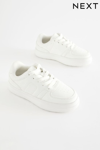 White Chunky Lace-Up Trainers (N31328) | £22 - £29