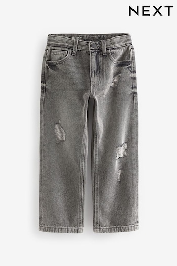 Grey Wide Fit Distressed Denim Jeans (3-16yrs) (N31333) | £15 - £20