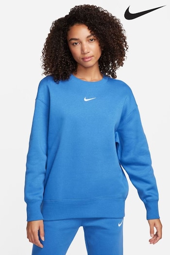 Nike Blue Oversized Mini Swoosh Sweatshirt (N31431) | £55