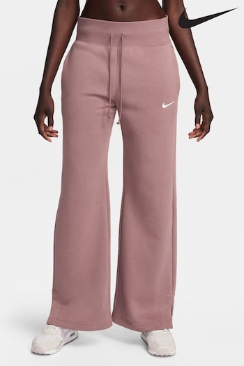 Nike Pink Phoenix Fleece High Waisted Wide Leg Sweatpants (N31434) | £55