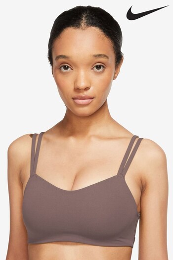 Nike Brown Alate Trace Light-Support Padded Strappy Sports Bra (N31441) | £50