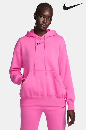 Nike Bright Pink Oversized Mini Swoosh Hoodie (N31458) | £60