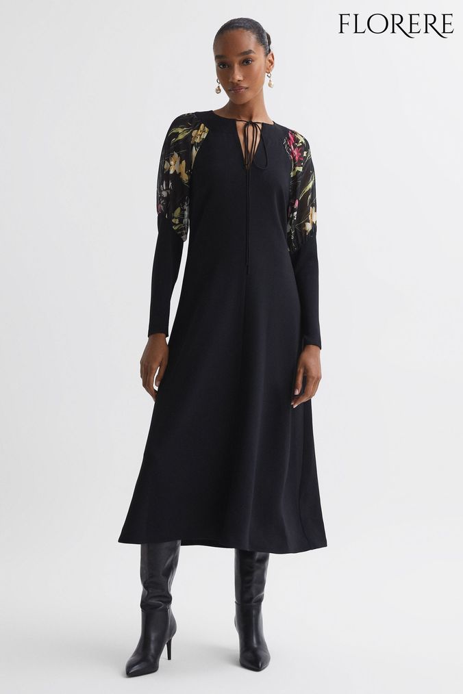 Florere Print Sleeve Midi Dress (N31505) | £228