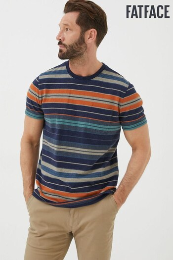 FatFace Blue Trescowe Stripe T-Shirt (N31565) | £28