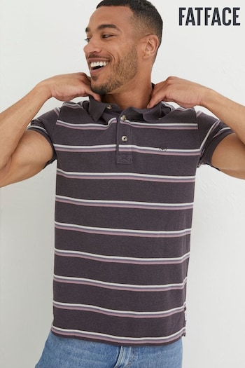 FatFace Purple Stripe Pique Polo SP2023 Shirt (N31566) | £38