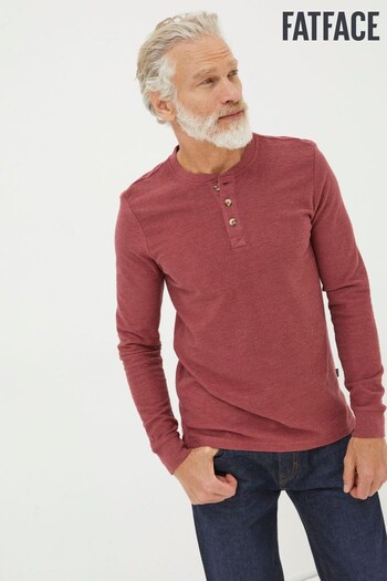 FatFace Red Kintbury Henley T-Shirt (N31569) | £39.50