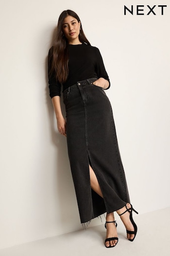 Black Denim Maxi Skirt (N31652) | £36