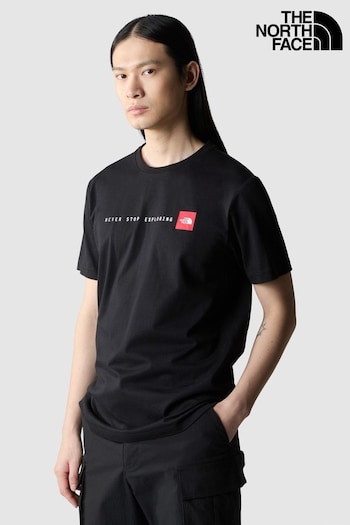maison margiela bodice top layered t shirt item Black Mens Never Stop Exploring Short Sleeve T-Shirt (N31692) | £30