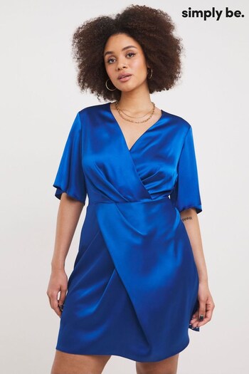 Simply Be Blue Twist Front Skater Dress (N31758) | £39