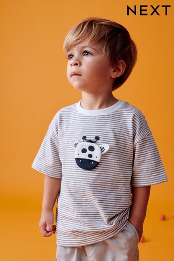 Monochrome 3D Character Short Sleeve T-Shirt (3mths-7yrs) (N31768) | £6 - £8