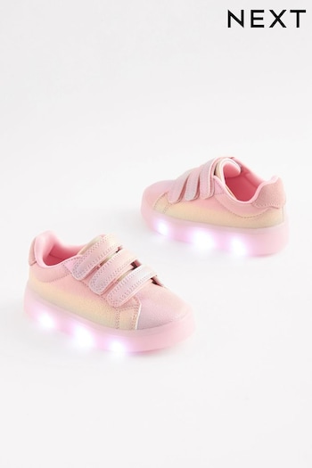 Pink Rainbow Shimmer Light-Up Trainers (N31781) | £24 - £27