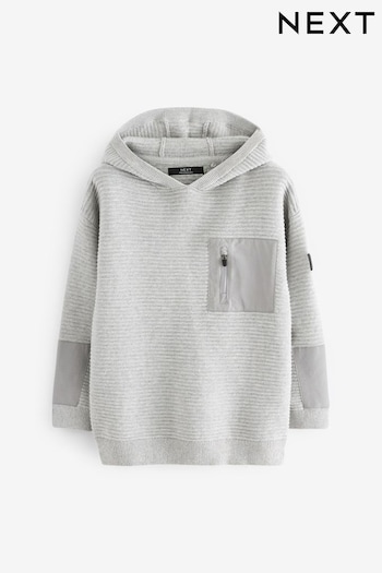 Grey Utility Style Knitted Hoodie (3-16yrs) (N31920) | £18 - £23