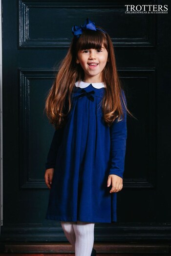Trotters London Blue Anna Petal Collar Dress (N32017) | £50 - £54