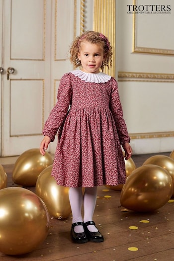 Trotters London Red Berry Ditsy Bonnie Cotton Dress (N32022) | £74 - £80