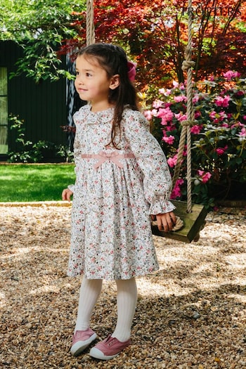 Trotters London Pink Floral Bella Willow Dress (N32024) | £74 - £80