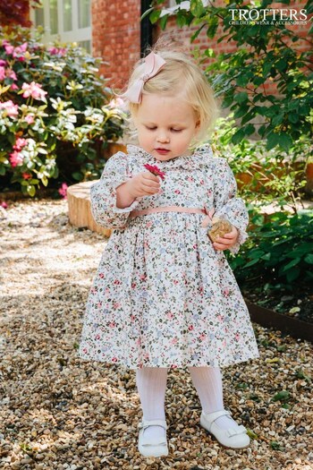 Trotters London Pink Little Floral Bella Floral Willow Dress (N32094) | £64