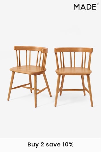 MADE.COM Set of 2 Oak Deauville Dining Chairs (N32131) | £479