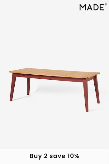 MADE.COM Oak & Terracotta Ralph Rectangular 6 to 8 Seater Extending Dining Table (N32134) | £949