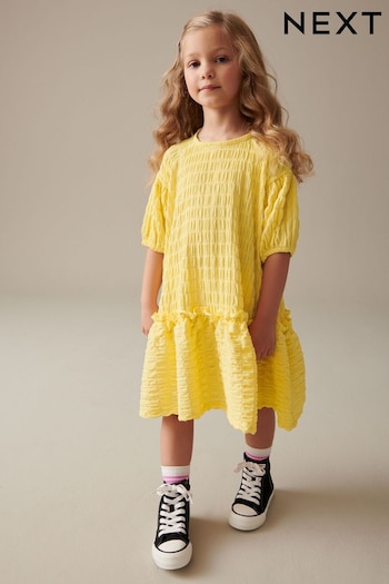 Soft Yellow 3D Texture Dress (3-16yrs) (N32142) | £18 - £23