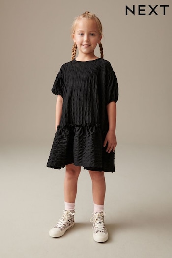 Black 3D Texture Dress (3-16yrs) (N32143) | £18 - £23
