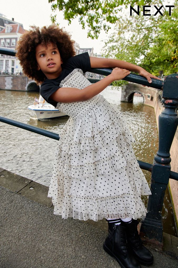 Black and white 2025 dresses for little girls