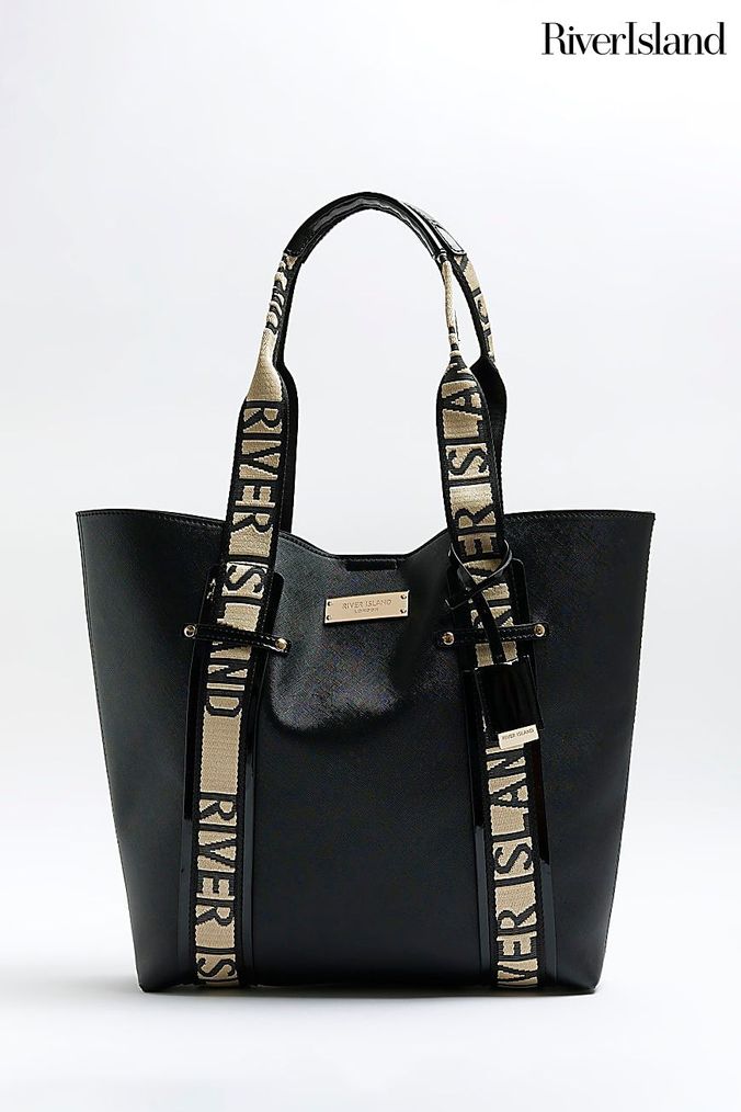 Buy River Island Quilted Black Shopper Bag from the Next UK online