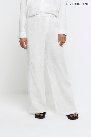 River Island White Blistered Trousers (N32246) | £35