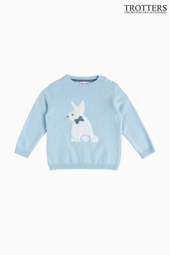 Trotters London Little Sea Blue Bunny Jumper (N32262) | £27