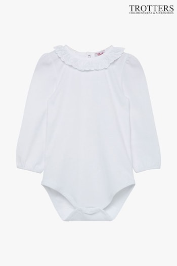 Trotters London White Laura Anglaise Body (N32279) | £30