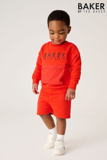 Baker by Ted Baker Red Nylon Sweatshirt and Short Set (N32314) | £35 - £40