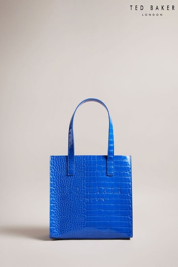 Ted Baker Blue Reptcon Imitation Croc Effect Small Icon VLOGO Bag (N32325) | £40