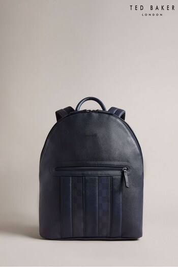 Ted Baker Blue Waynor House Check PU Backpack (N32329) | £90