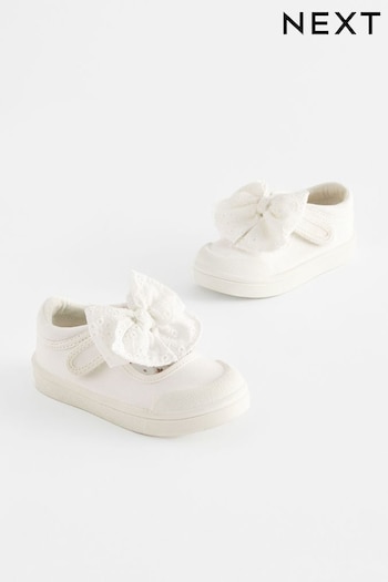 White Standard Fit (F) Machine Washable Mary Jane Shoes (N32355) | £14 - £16